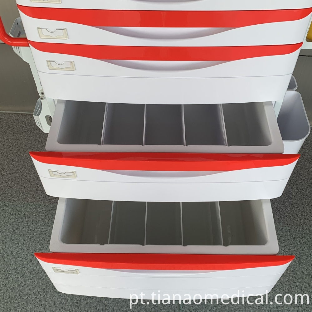 Carrinho de carrinho de emergência médica Medical Emergency Trolley Cart